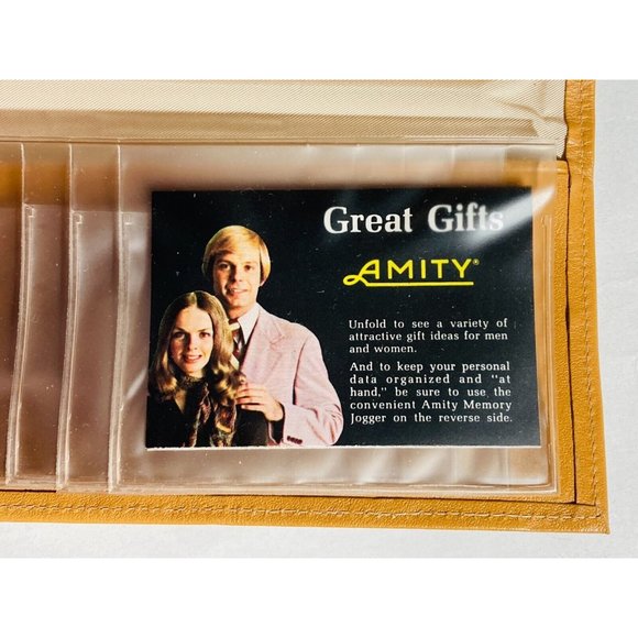 Amity Ladies Womens Tan Cowhide Leather Billfold Wallet Change Purse Clasp VTG - Picture 12 of 15